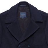 Men's Wool Blend Navy Mid-Length Coat